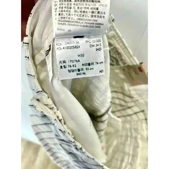 Levis Cargo Shorts Men’s 30 White Black Plaid Relaxed Fit White Tab Cotton NEW - Picture 9 of 12